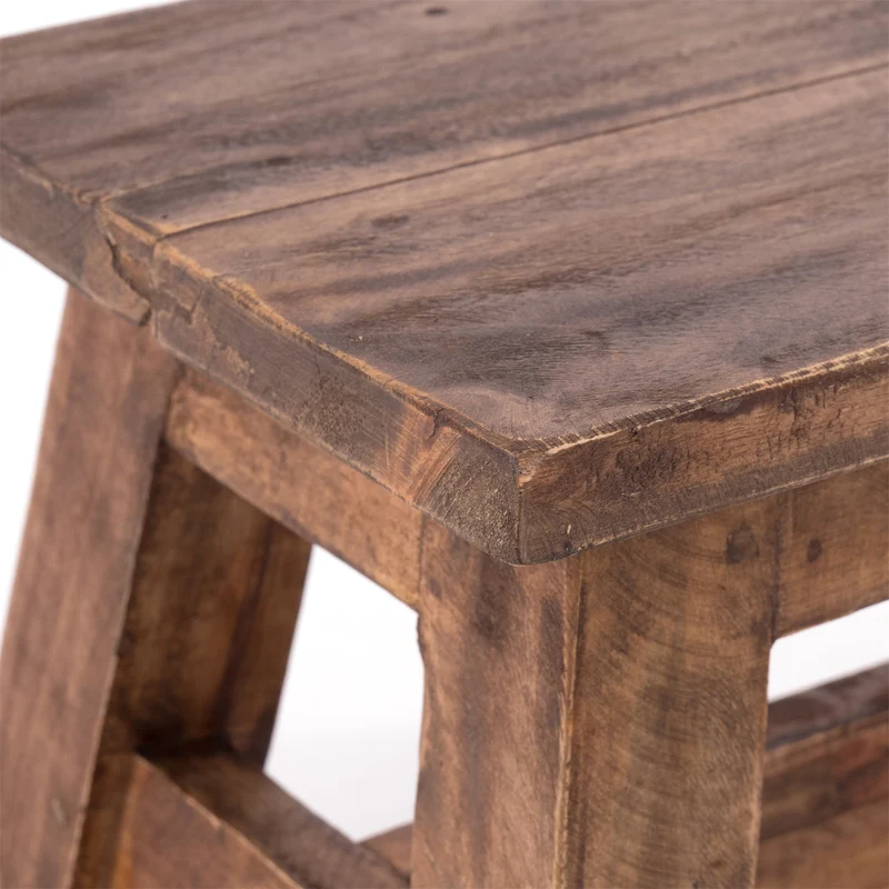 FUSSHOCKER Monte | 30x21cm(BxH), kleiner Holzhocker aus Mahagoni Holz | Farbe: 02 hellbraun