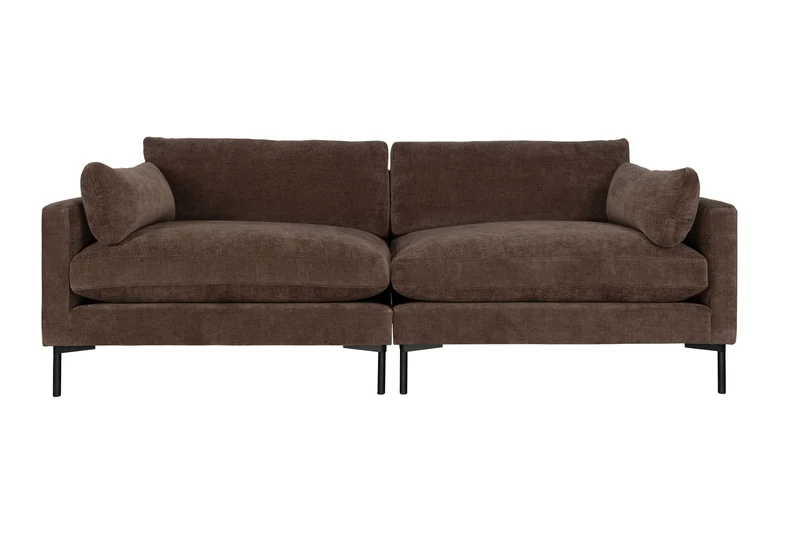 Zuiver Sofa Summer 3-Sitzer – Dunkelbraun, Stoff, 101 × 230 × 82 cm