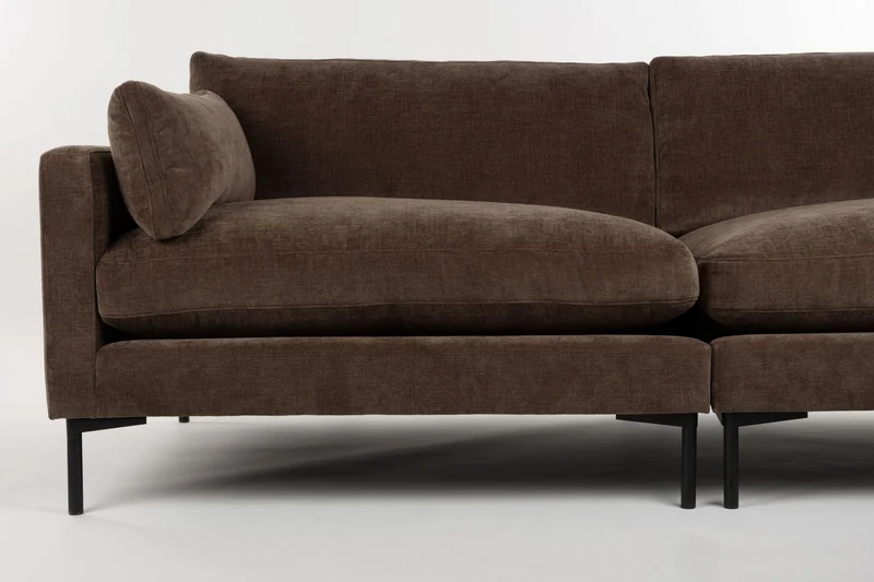 Zuiver Sofa Summer 3-Sitzer – Dunkelbraun, Stoff, 101 × 230 × 82 cm