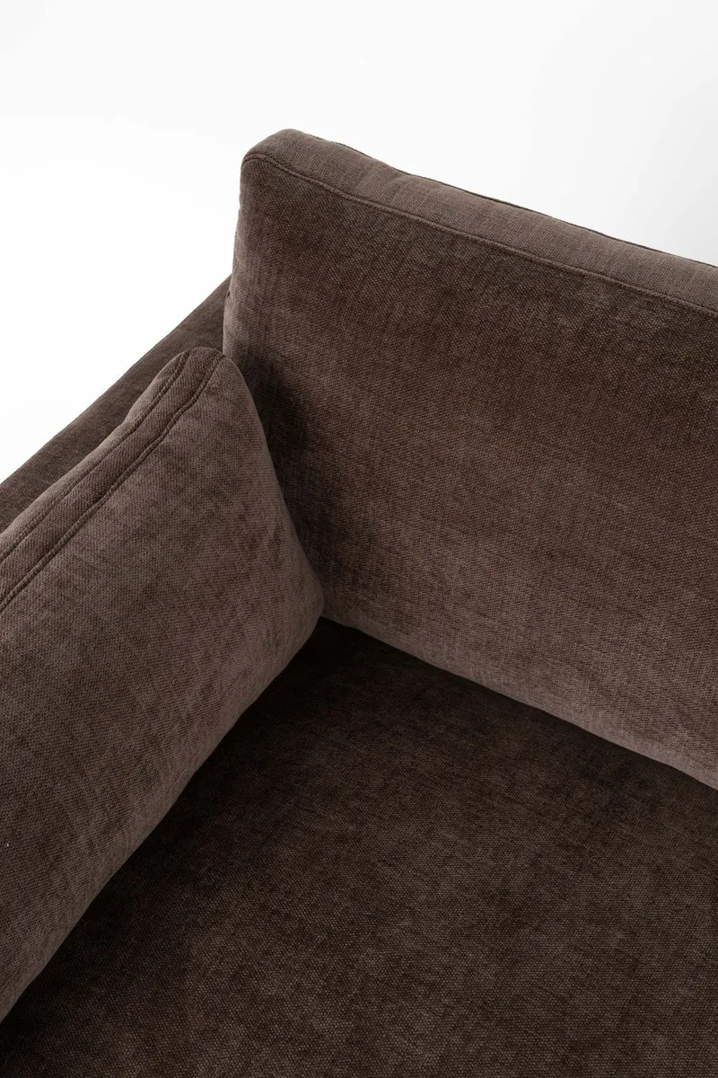 Zuiver Sofa Summer 3-Sitzer – Dunkelbraun, Stoff, 101 × 230 × 82 cm