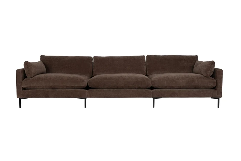 Zuiver Sofa Summer 4,5-Sitzer – Dunkelbraun, Stoff, 101 × 335 × 82 cm