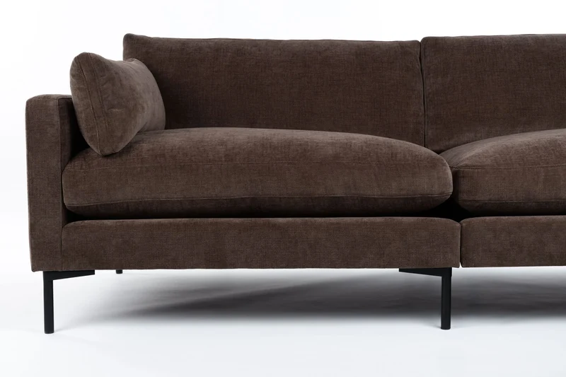 Zuiver Sofa Summer 4,5-Sitzer – Dunkelbraun, Stoff, 101 × 335 × 82 cm