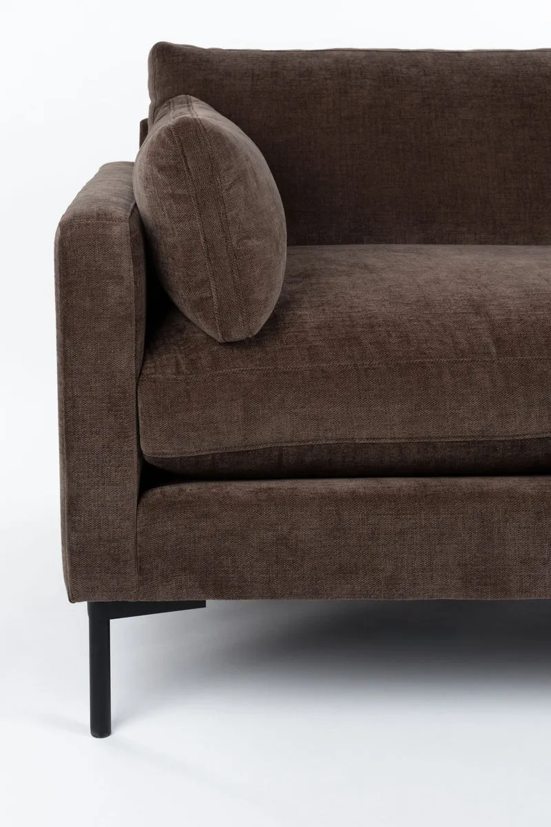 Zuiver Sofa Summer 4,5-Sitzer – Dunkelbraun, Stoff, 101 × 335 × 82 cm