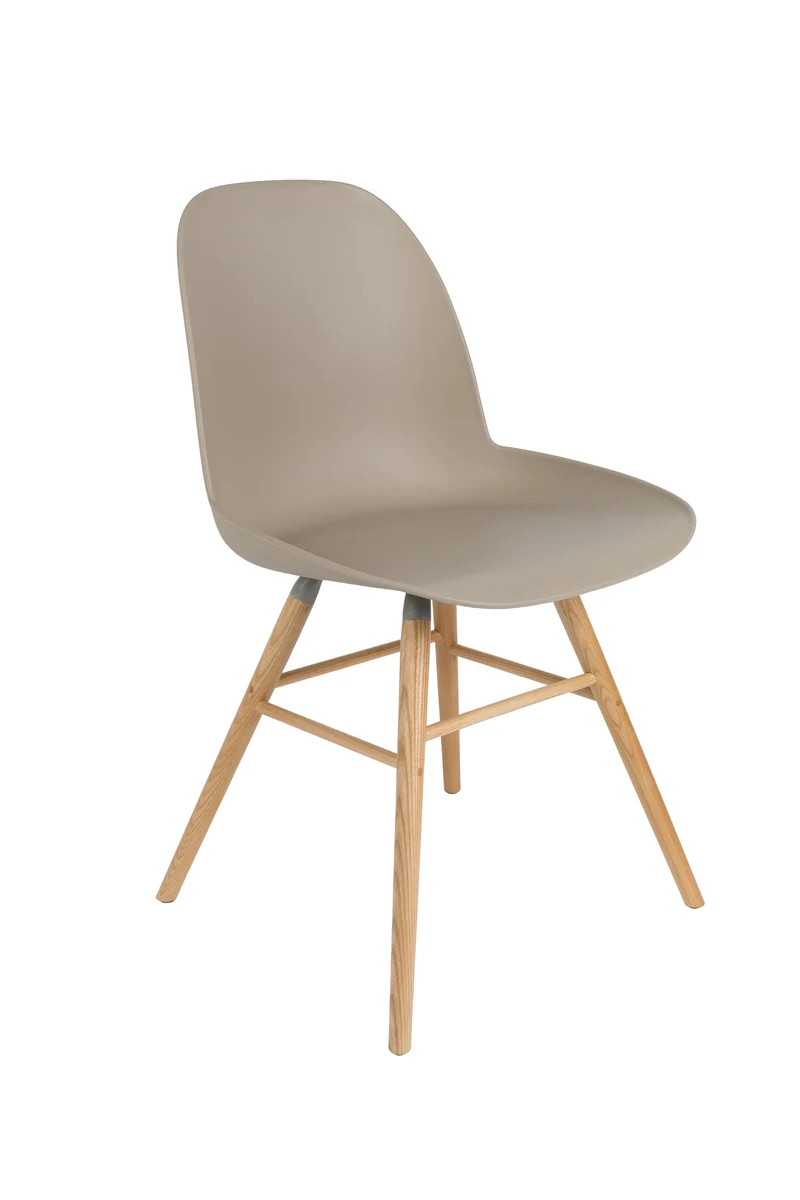 Zuiver Stuhl Albert Kuip – Taupe, Polypropylen, 55 × 49 × 81,5 cm, 2er-Set