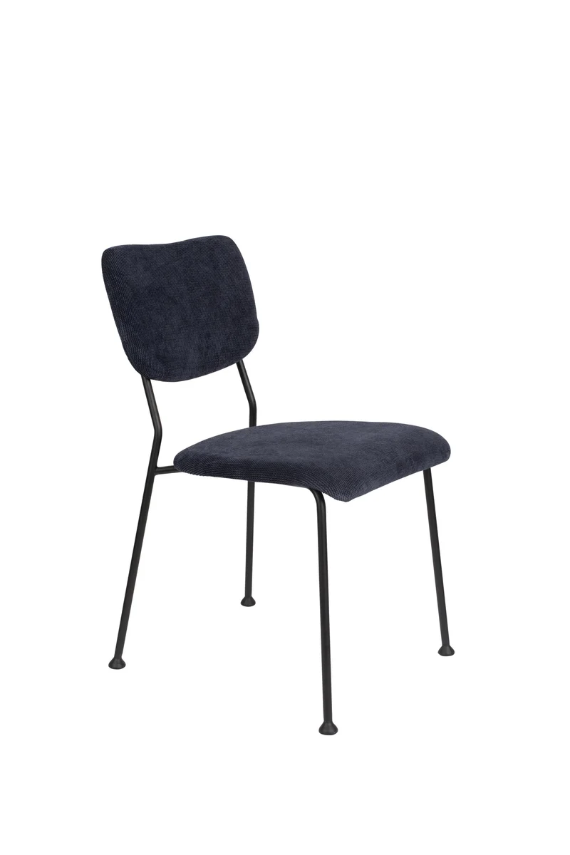 Zuiver Stuhl Benson – Dunkelblau, Stoff, 56 × 47 × 81 cm, 2er-Set