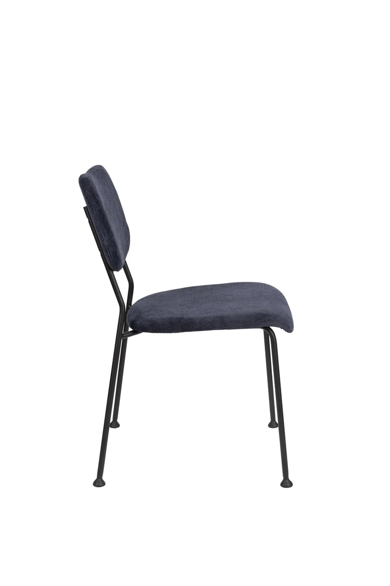 Zuiver Stuhl Benson – Dunkelblau, Stoff, 56 × 47 × 81 cm, 2er-Set