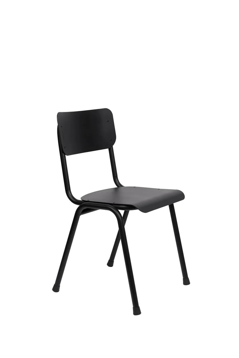 Zuiver Stuhl Back To School Outdoor – Schwarz, Metall, 49 × 43 × 82,5 cm, 2er-Set