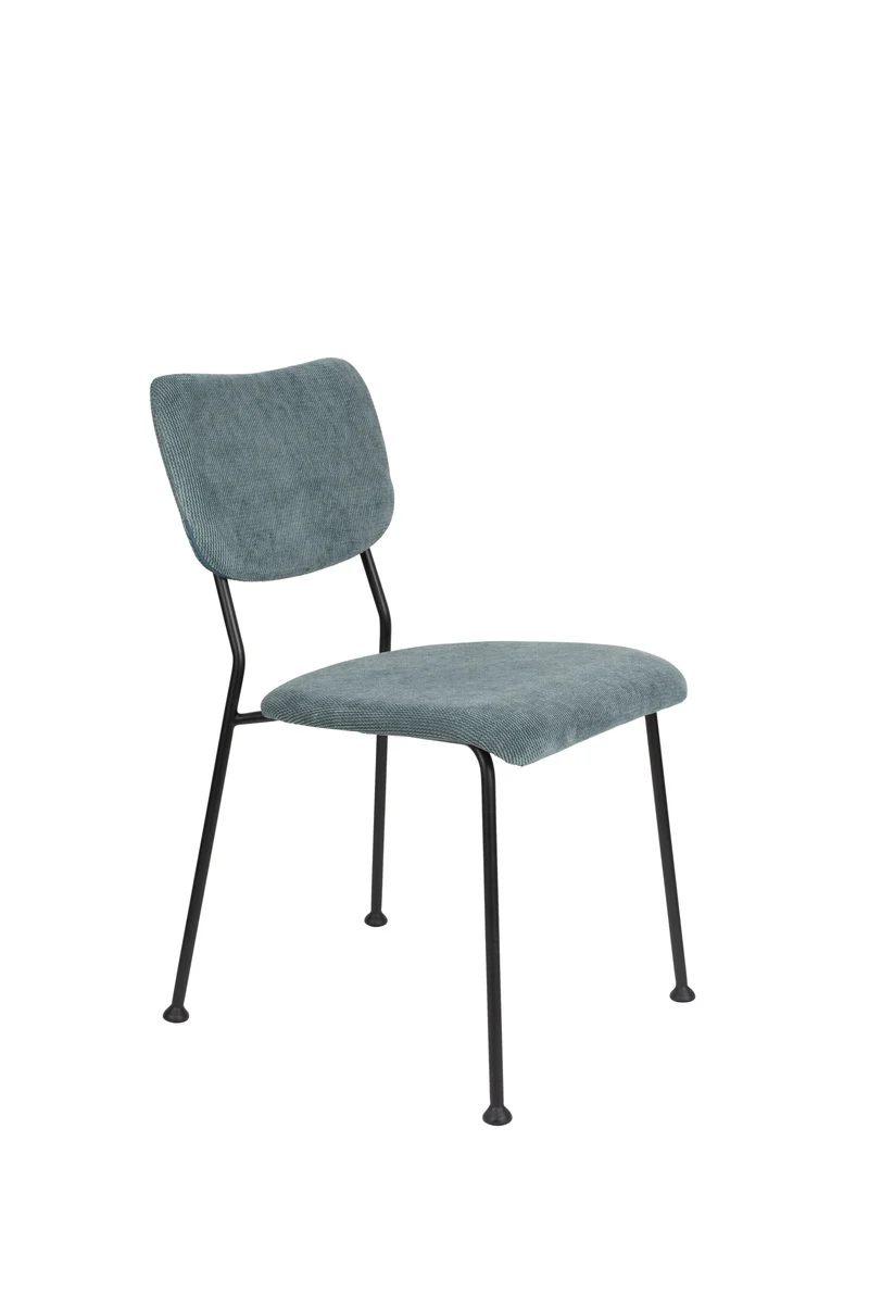 Zuiver Stuhl Benson Grey – Blau, Stoff, 56 × 47 × 81 cm, 2er-Set