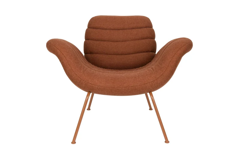 Zuiver Loungesessel Verte – Terrakotta, Polyester, 76,8 × 97,6 × 73,7 cm