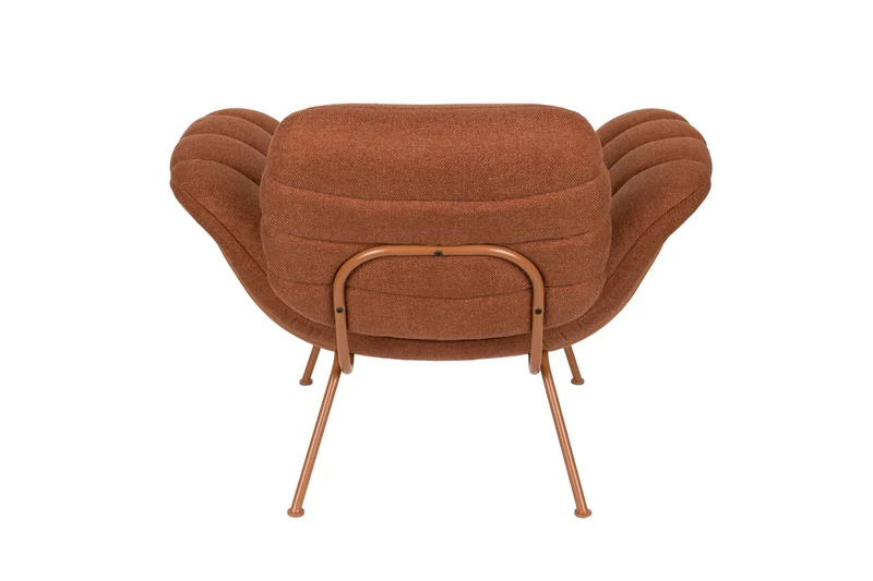 Zuiver Loungesessel Verte – Terrakotta, Polyester, 76,8 × 97,6 × 73,7 cm