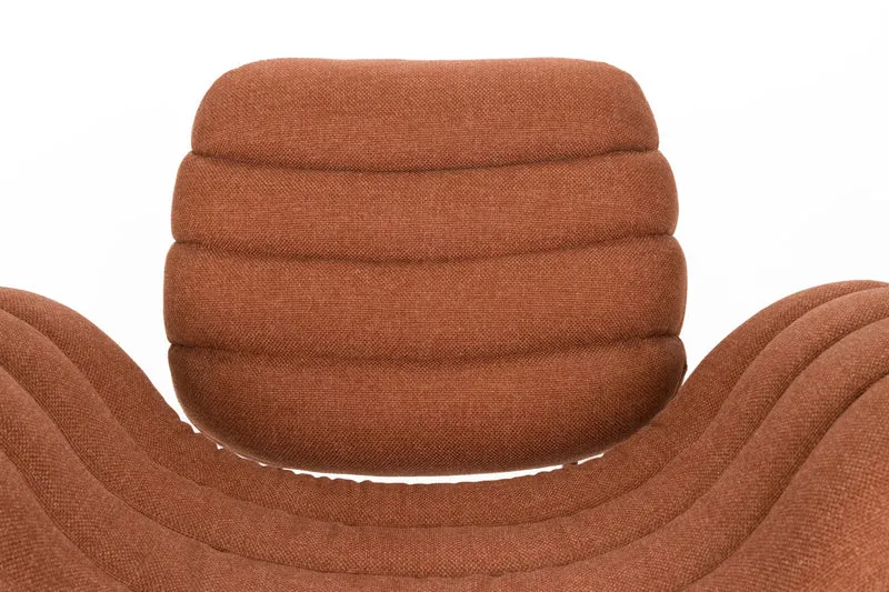 Zuiver Loungesessel Verte – Terrakotta, Polyester, 76,8 × 97,6 × 73,7 cm