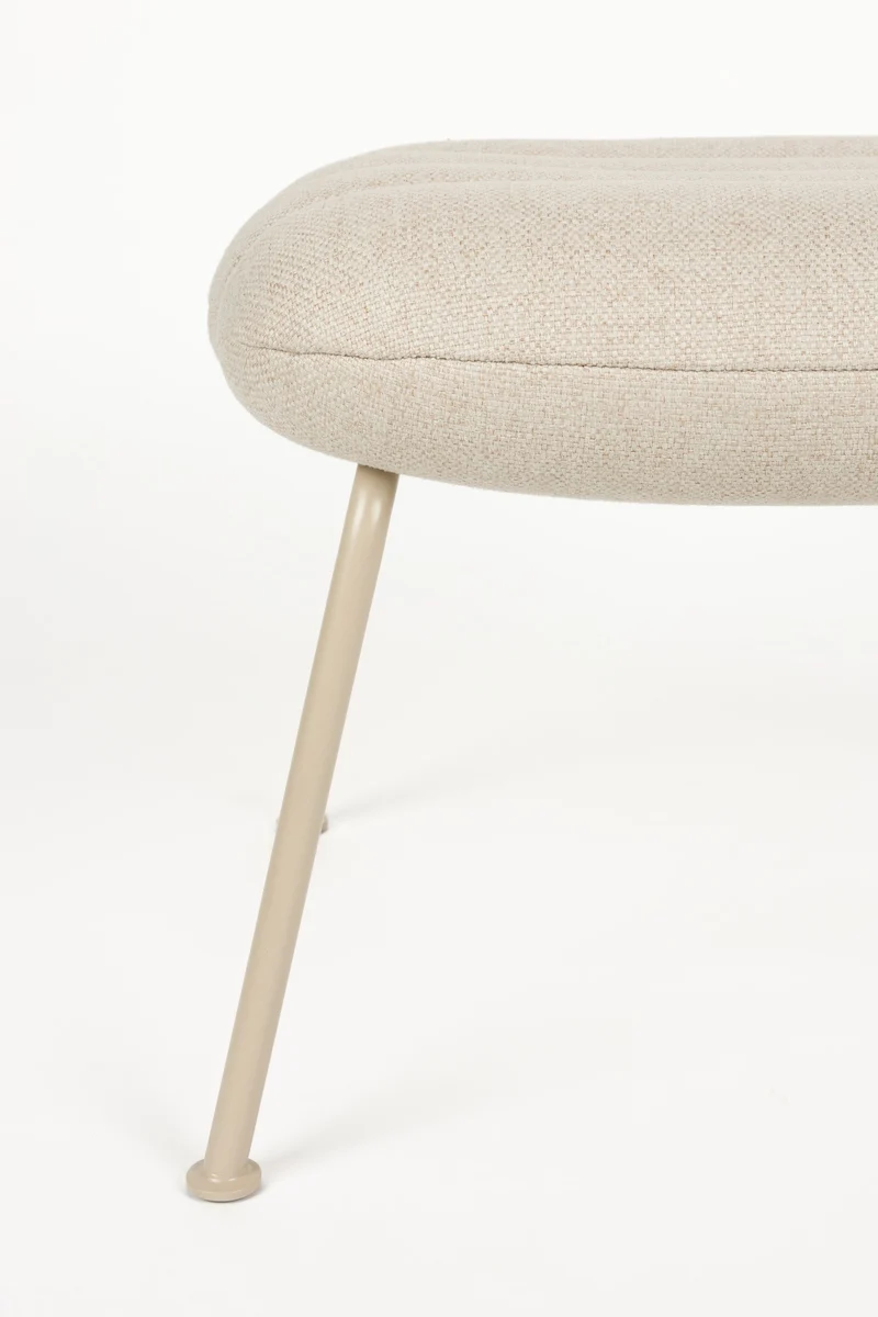 Zuiver Hocker Verte – Beige, Polyester, 42,9 × 55,8 × 42,3 cm