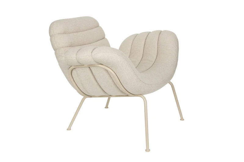 Zuiver Loungesessel Verte – Beige, Polyester, 76,8 × 97,6 × 73,7 cm