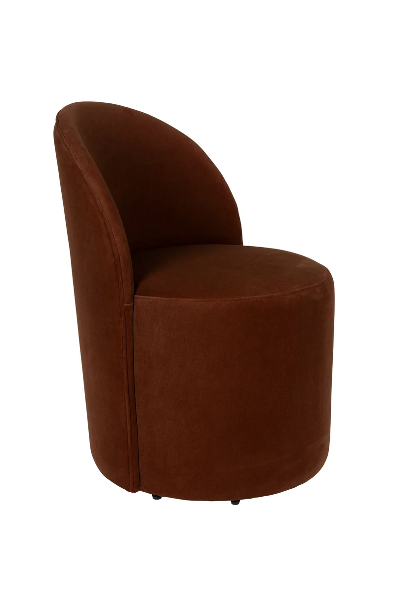 Zuiver Loungesessel Plush – Braun, Polyester, 53 × 58 × 82 cm