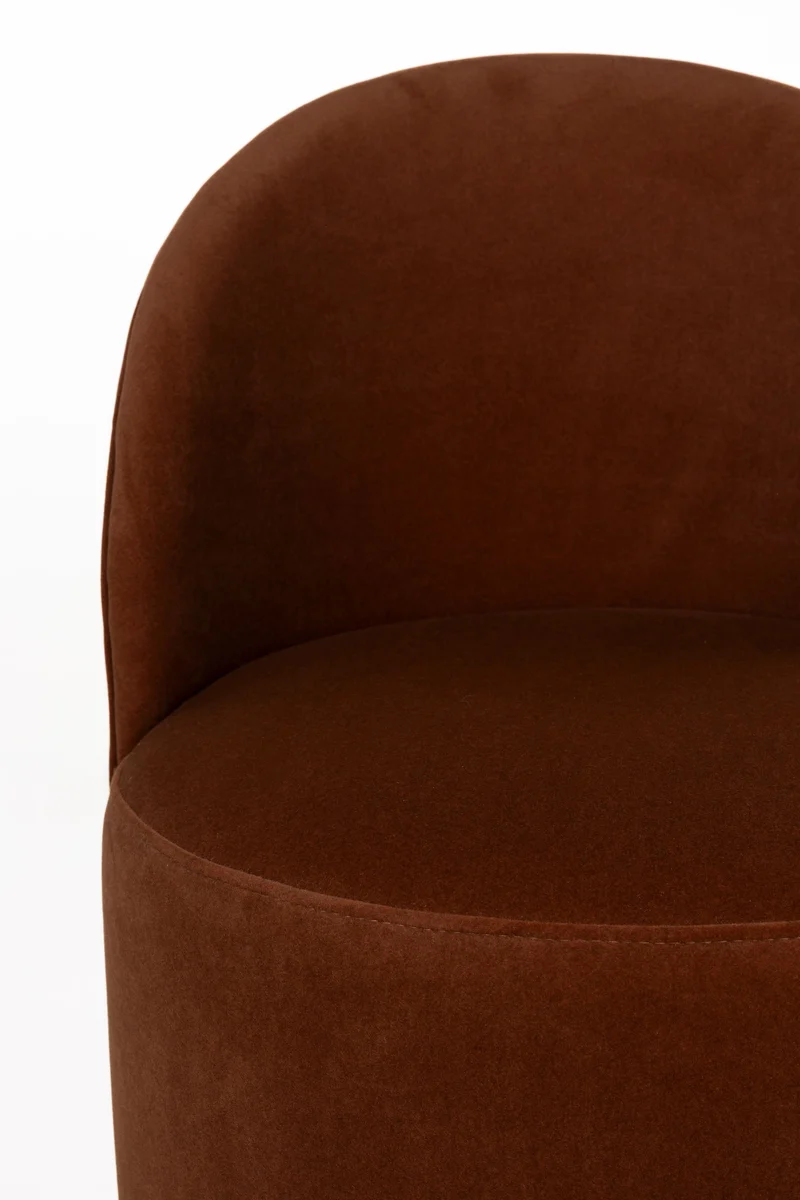 Zuiver Loungesessel Plush – Braun, Polyester, 53 × 58 × 82 cm
