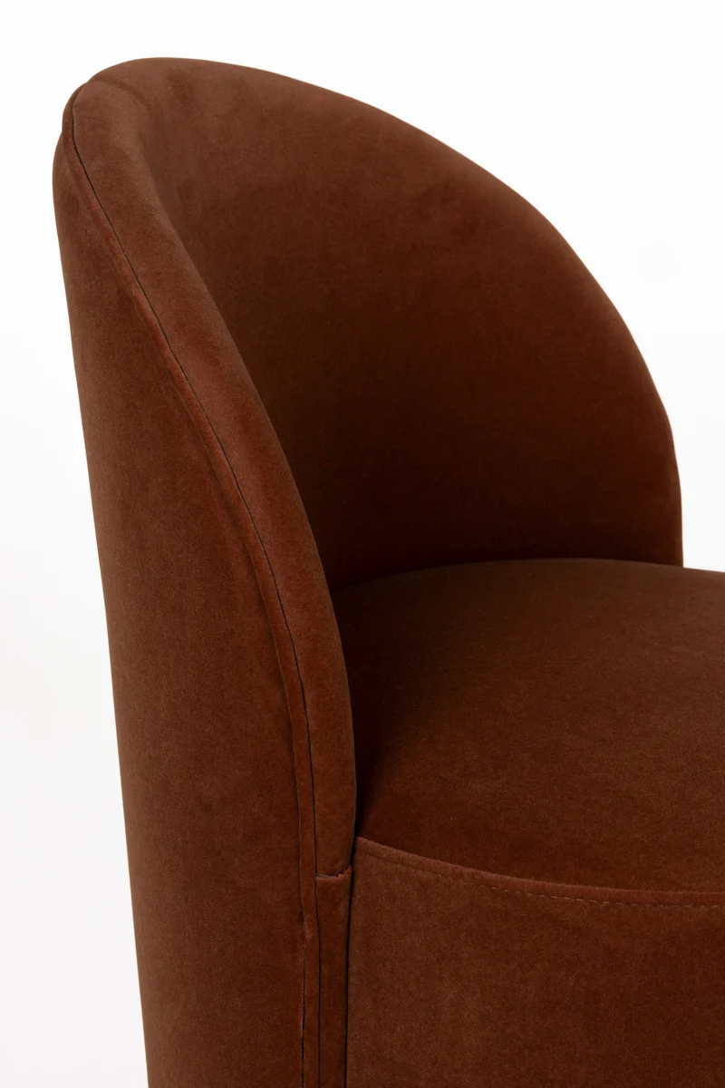 Zuiver Loungesessel Plush – Braun, Polyester, 53 × 58 × 82 cm