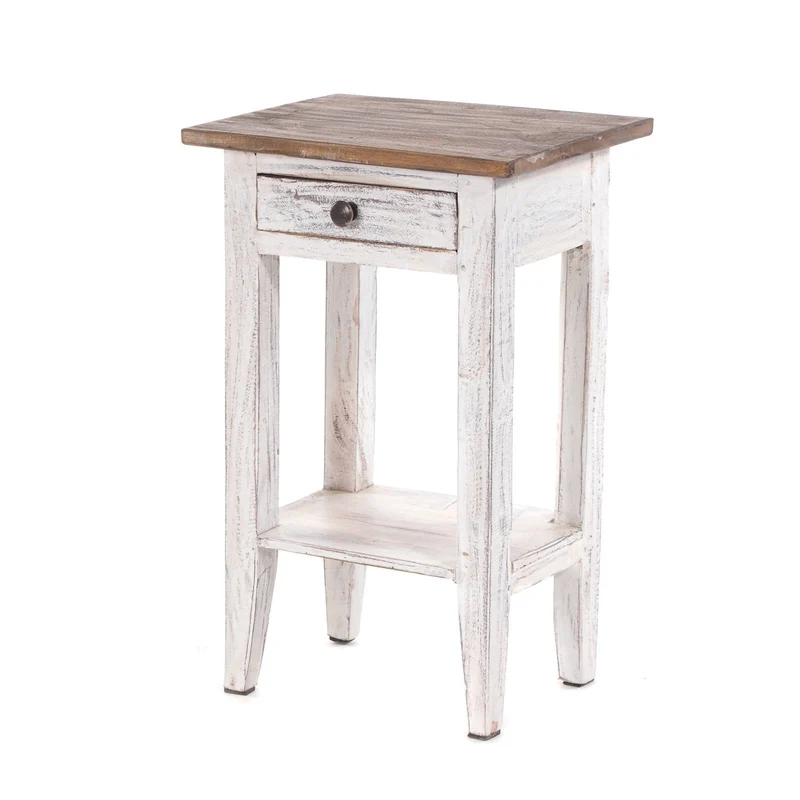 Telefontisch PLANTA | 52x34cm (HxB), Nachtschrank mit Schublade | Farbe: 05 weiß-natur