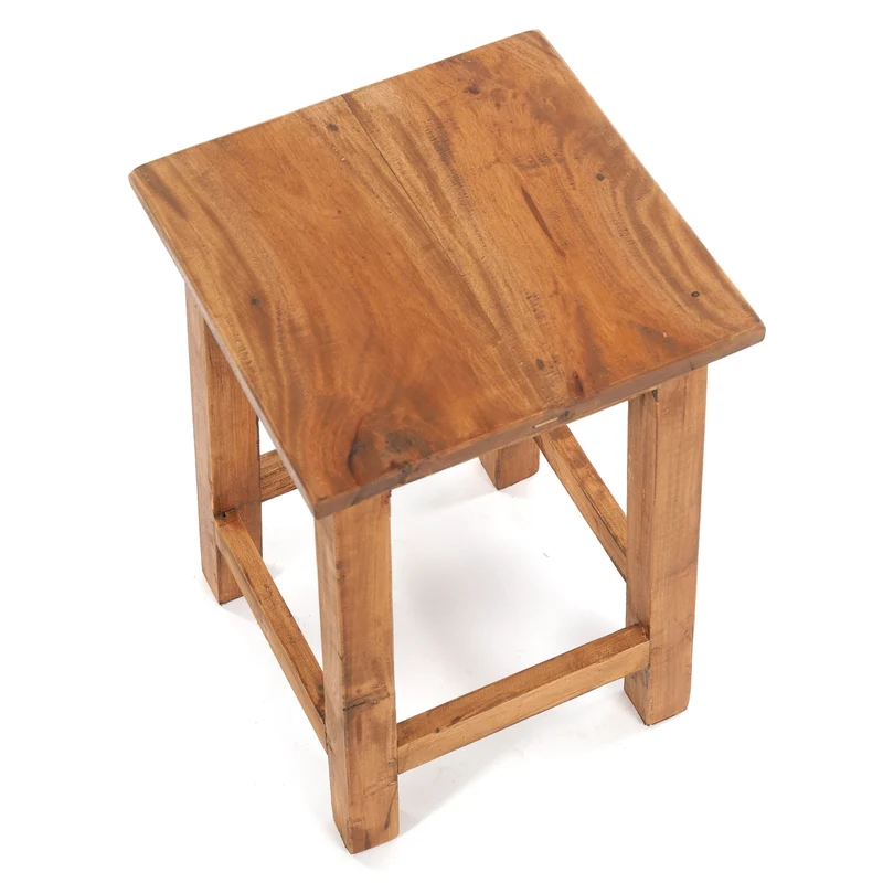 Sitzhocker MADERO | 48x30cm(HxB), Recyclingholz, Holzhocker, Hocker | Farbe: 08 honigfarben gewachst