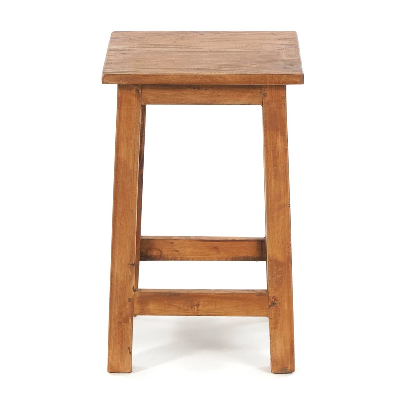 Sitzhocker MADERO | 48x30cm(HxB), Recyclingholz, Holzhocker, Hocker | Farbe: 08 honigfarben gewachst