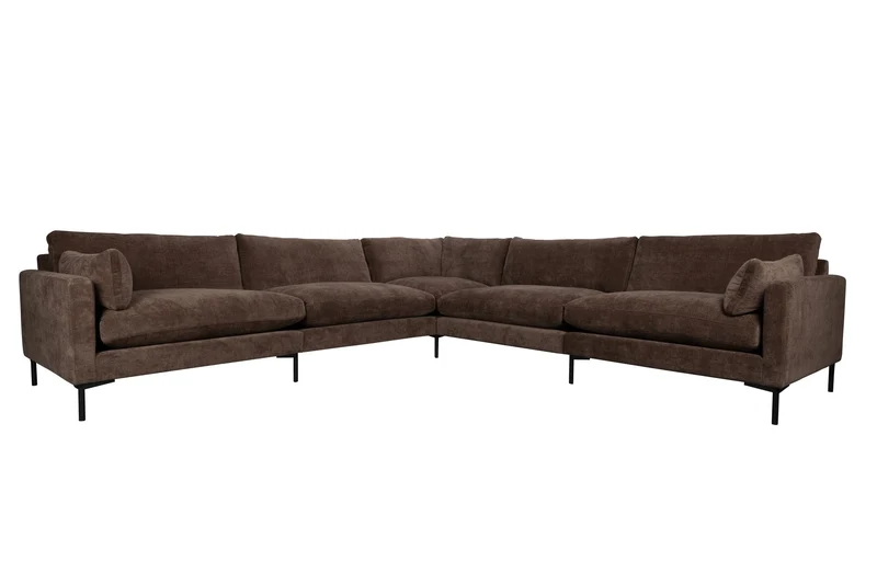 Zuiver Sofa Summer 7-Sitzer – Dunkelbraun, Stoff, 318 × 318 × 82 cm