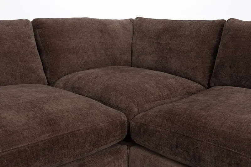 Zuiver Sofa Summer 7-Sitzer – Dunkelbraun, Stoff, 318 × 318 × 82 cm