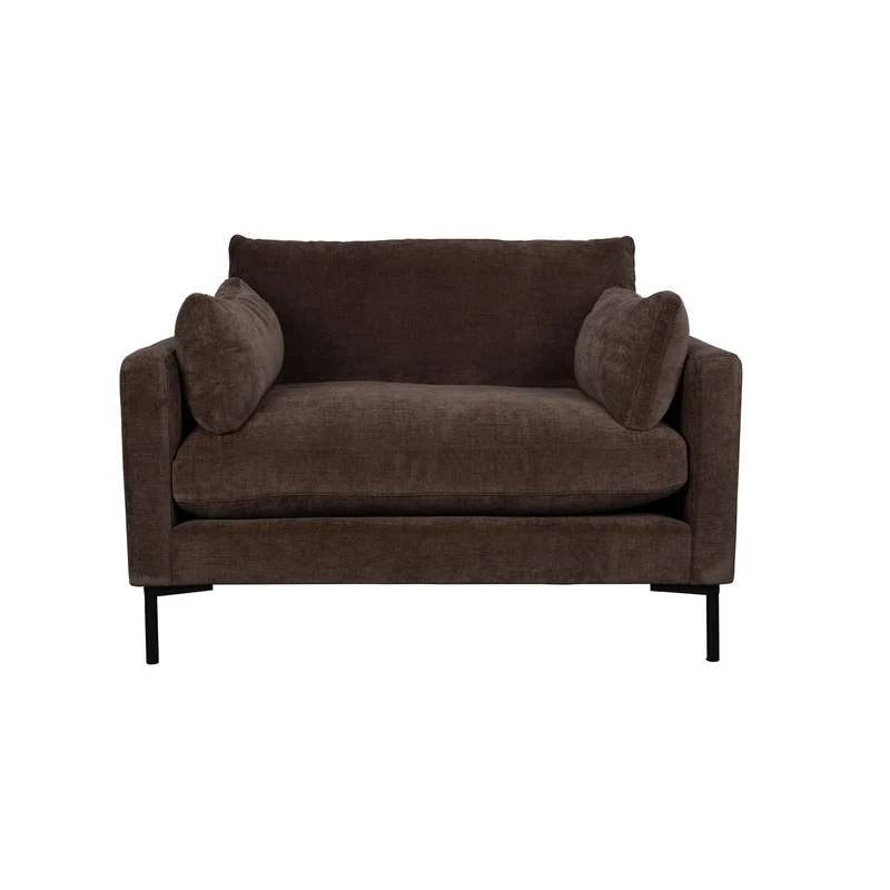 Zuiver Loveseat Summer – Dunkelbraun, Stoff, 101 × 125 × 82 cm