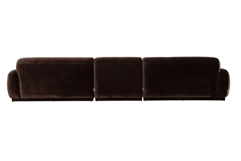Zuiver Sofa Hazel 6-Sitzer – Braun, Polyester, 395 × 76 cm