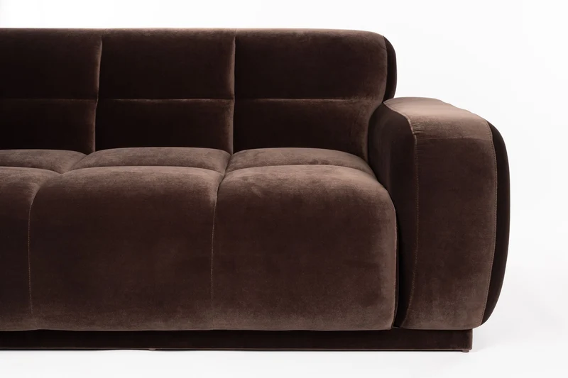 Zuiver Sofa Hazel 6-Sitzer – Braun, Polyester, 395 × 76 cm