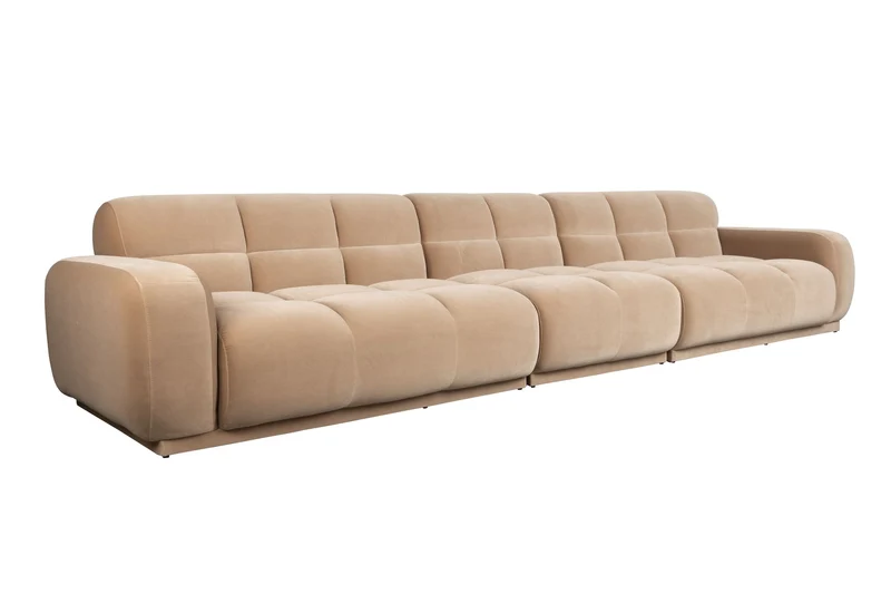 Zuiver Sofa Hazel 6-Sitzer – Beige, Polyester, 395 × 76 cm