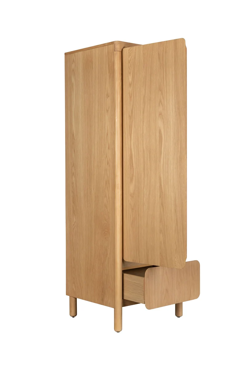 Zuiver Schrank Storm One Door – Natur, Massives Eschenholz, 55 × 60 × 180,5 cm