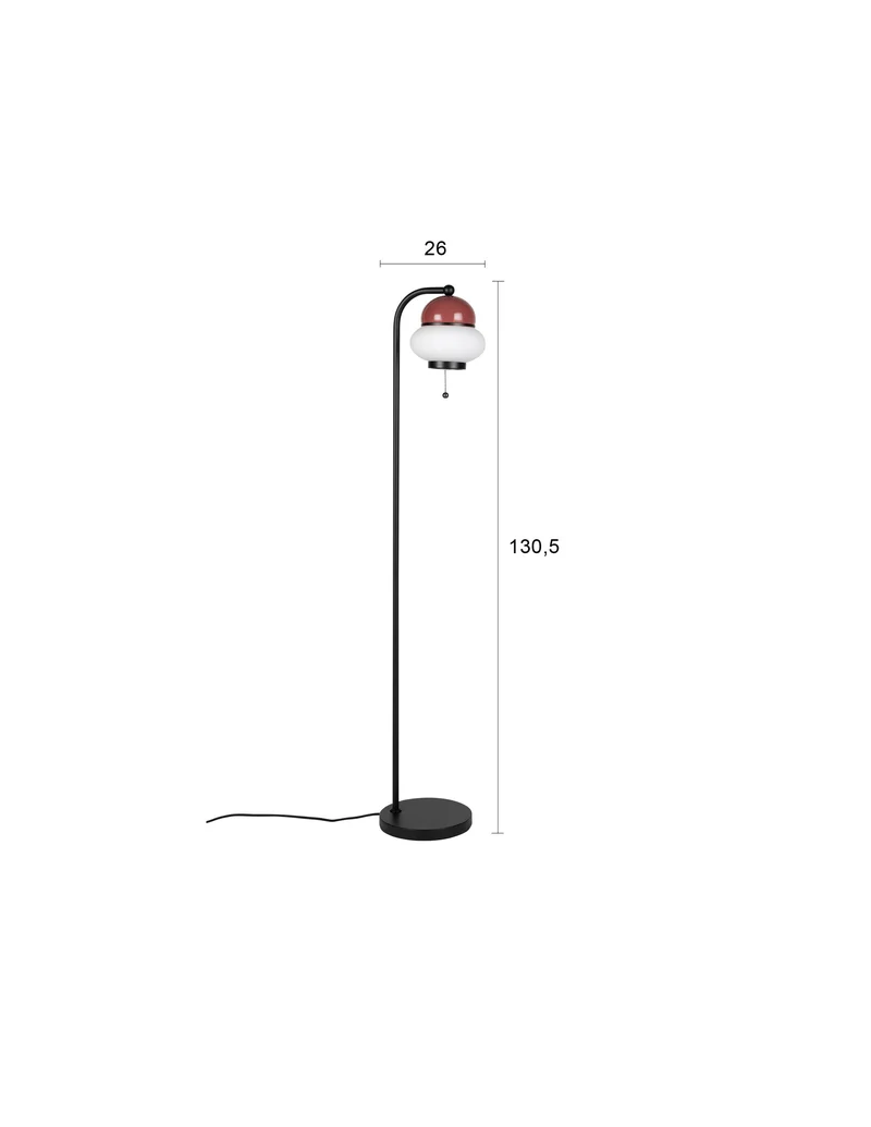 Zuiver Stehleuchte Bumble – Rot, Eisen, 26 × 26 × 130,5 cm