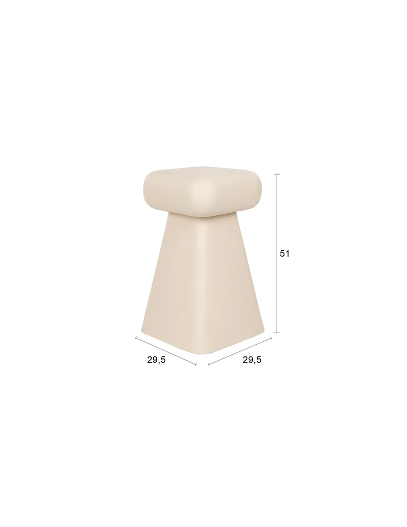 Zuiver Hocker Earth – Beige, Eisen, 29,5 × 29,5 × 51 cm