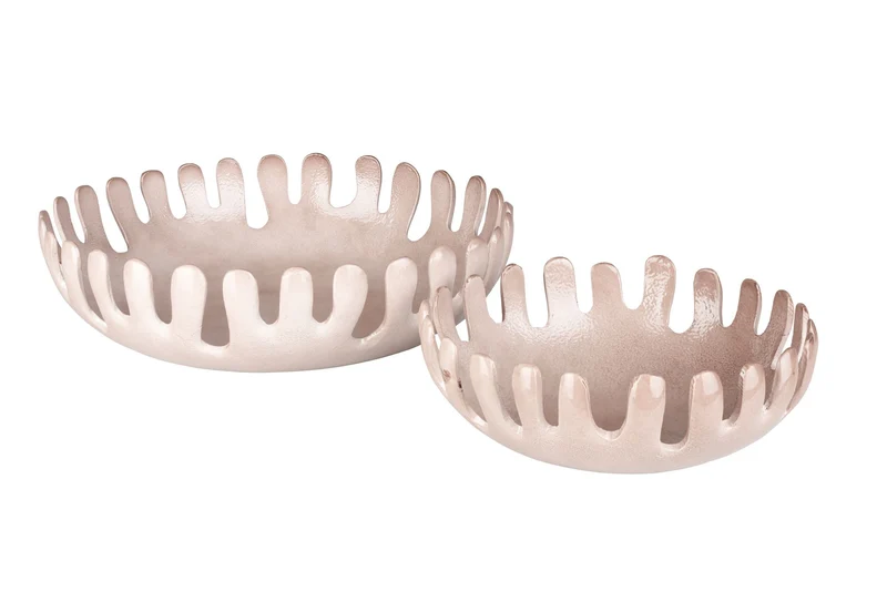 Zuiver Tablett Onda Taupe – Aluminium, 31 × 31 × 9 cm, 4 Sets à 2 Stück