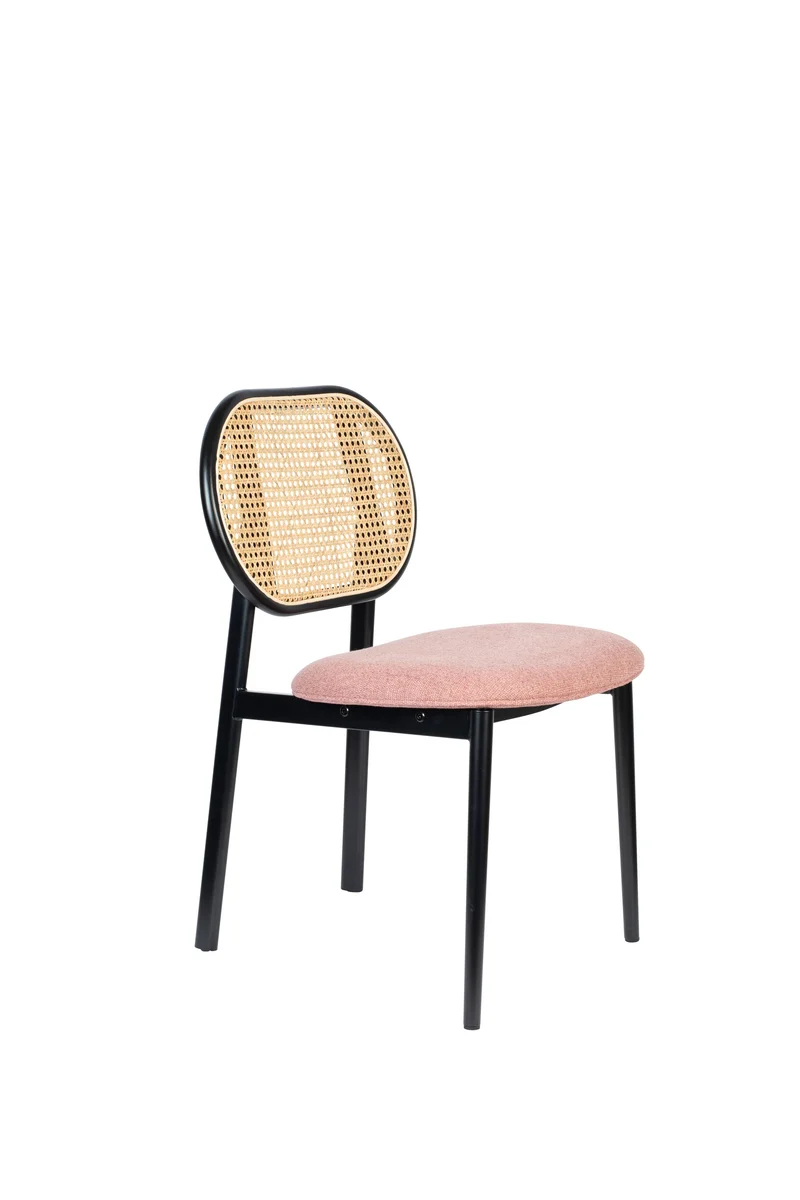 Zuiver Stuhl Spike Natural – Pink, Rattan, 57,8 × 45,6 × 81,5 cm