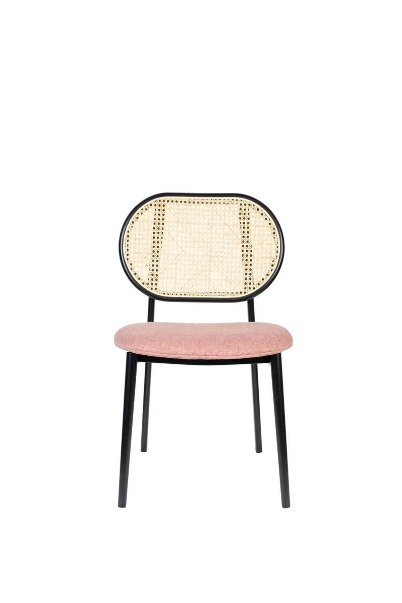 Zuiver Stuhl Spike Natural – Pink, Rattan, 57,8 × 45,6 × 81,5 cm