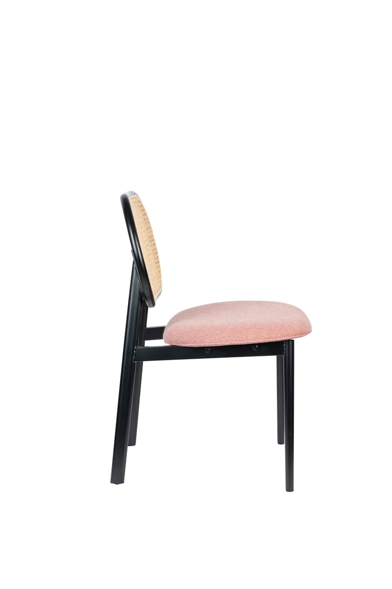 Zuiver Stuhl Spike Natural – Pink, Rattan, 57,8 × 45,6 × 81,5 cm