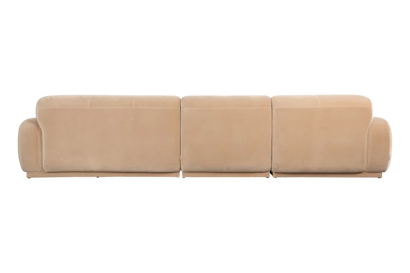Zuiver Sofa Hazel 6-Sitzer Chaise Longue Left – Beige, Polyester, 352 × 352 × 76 cm