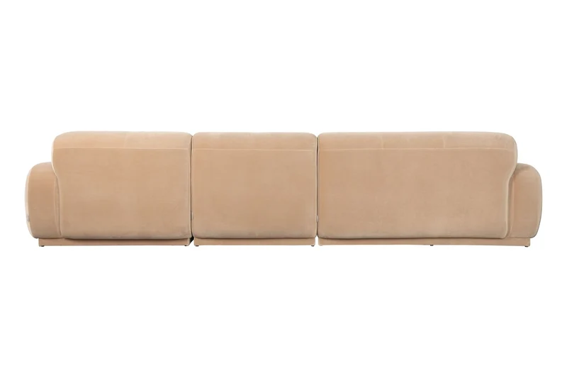 Zuiver Sofa Hazel 6-Sitzer Chaise Longue Right – Beige, Polyester, 352 × 352 × 76 cm