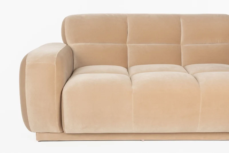 Zuiver Sofa Hazel 6-Sitzer Chaise Longue Right – Beige, Polyester, 352 × 352 × 76 cm