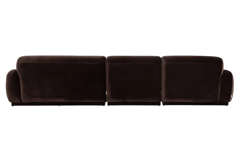 Zuiver Sofa Hazel 6-Sitzer Chaise Longue Left – Braun, Polyester, 352 × 352 × 76 cm