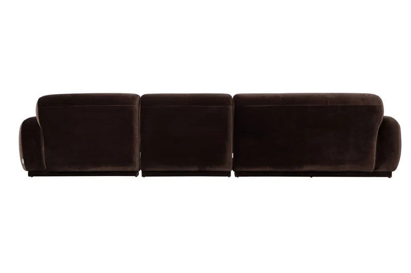 Zuiver Sofa Hazel 6-Sitzer Chaise Longue Right – Braun, Polyester, 352 × 352 × 76 cm