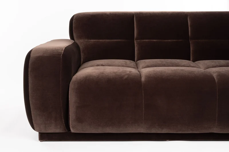 Zuiver Sofa Hazel 6-Sitzer Chaise Longue Right – Braun, Polyester, 352 × 352 × 76 cm