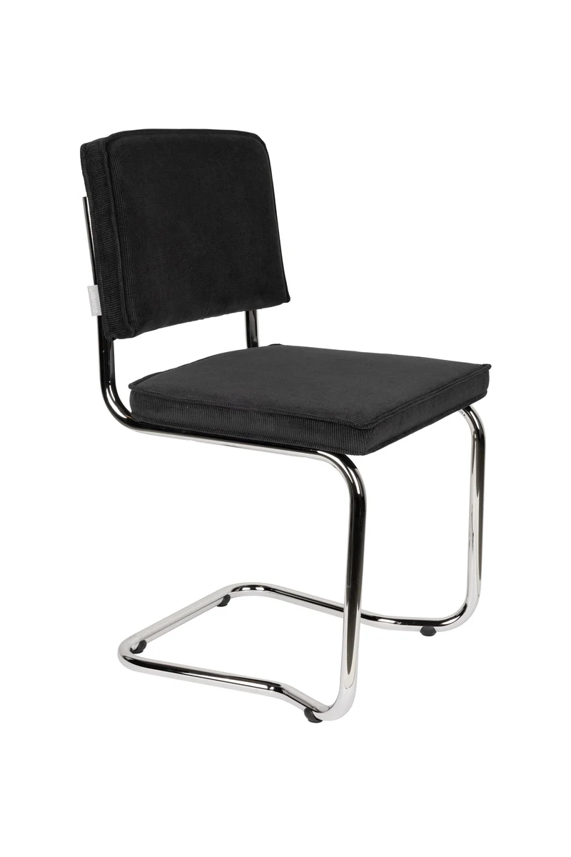 Zuiver Stuhl Ridge Kink Rib Black 7a – Stoff, 50 × 48 × 85 cm, 2er-Set