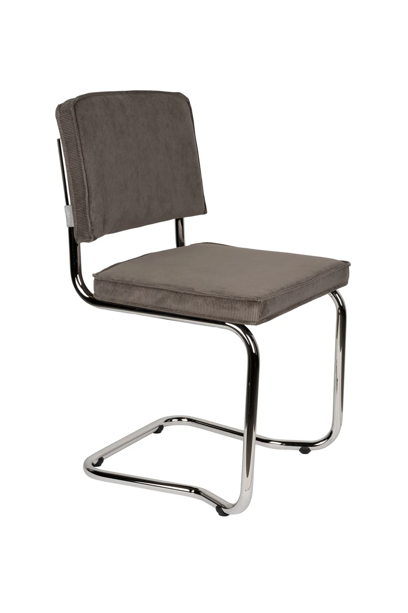 Zuiver Stuhl Ridge Kink Rib Grey 6a – Stoff, 50 × 48 × 85 cm, 2er-Set