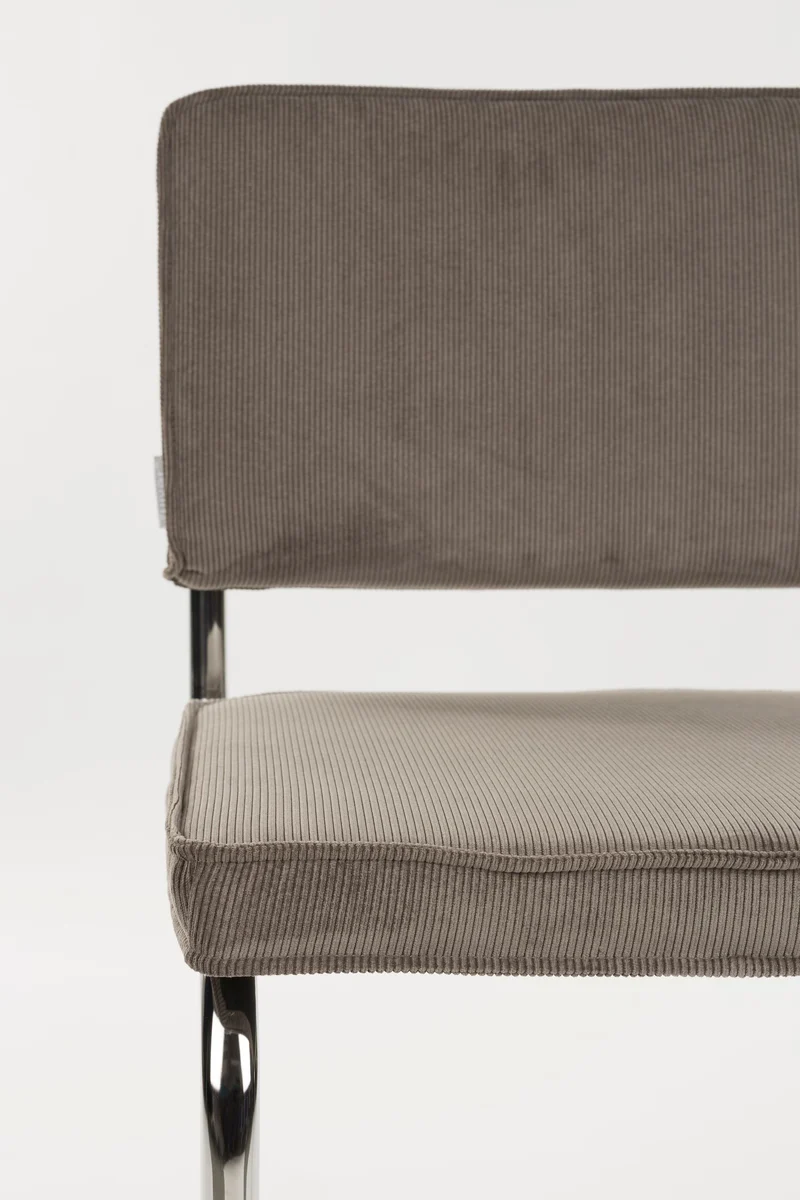 Zuiver Stuhl Ridge Kink Rib Grey 6a – Stoff, 50 × 48 × 85 cm, 2er-Set