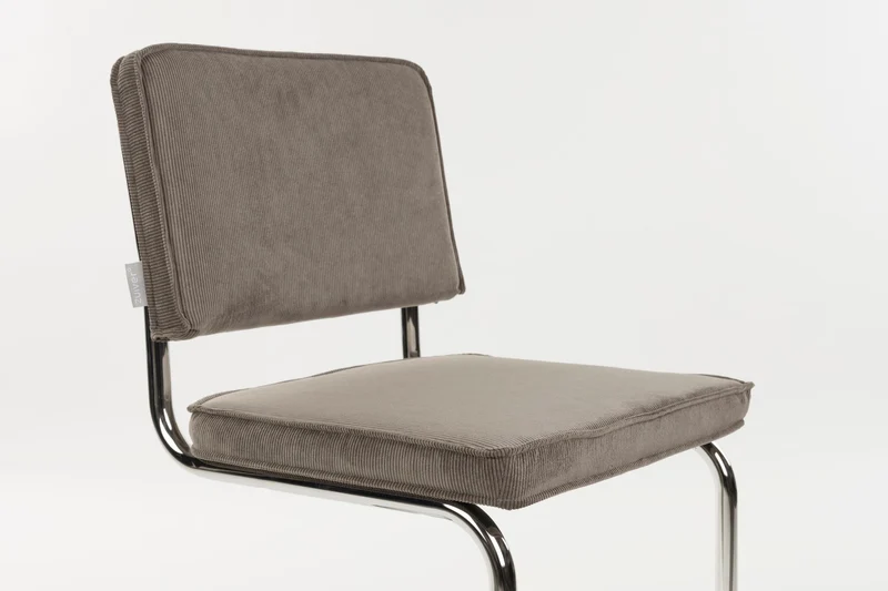 Zuiver Stuhl Ridge Kink Rib Grey 6a – Stoff, 50 × 48 × 85 cm, 2er-Set