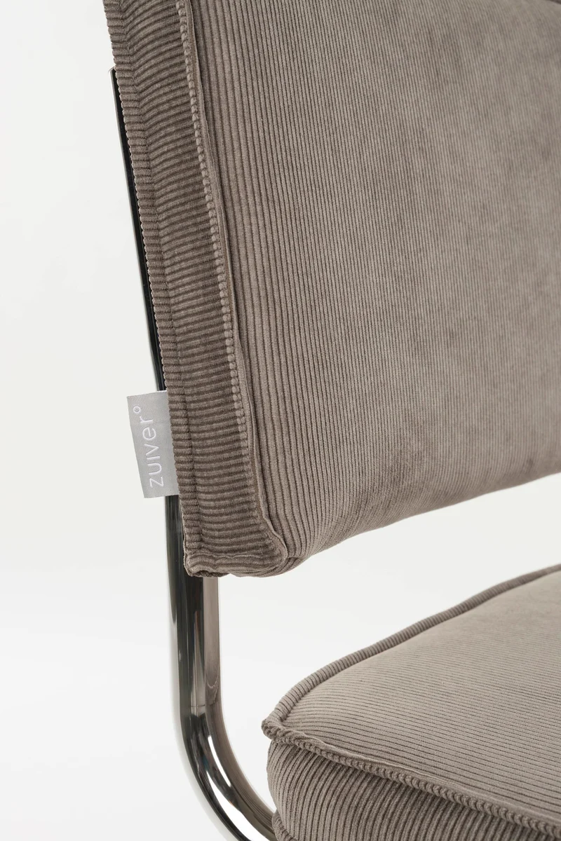 Zuiver Stuhl Ridge Kink Rib Grey 6a – Stoff, 50 × 48 × 85 cm, 2er-Set