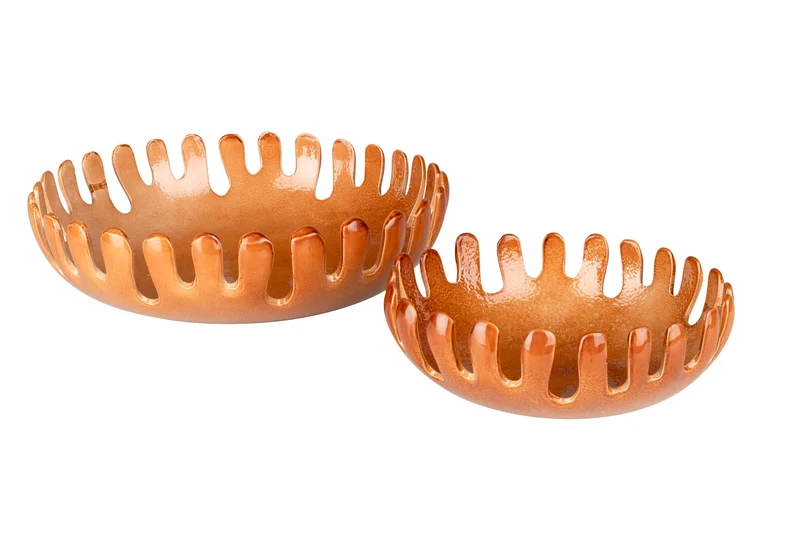 Zuiver Tablett Onda Cognac – Aluminium, 31 × 31 × 9 cm, 4 Sets à 2 Stück
