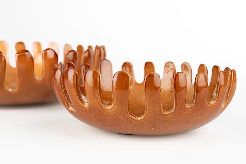 Zuiver Tablett Onda Cognac – Aluminium, 31 × 31 × 9 cm, 4 Sets à 2 Stück