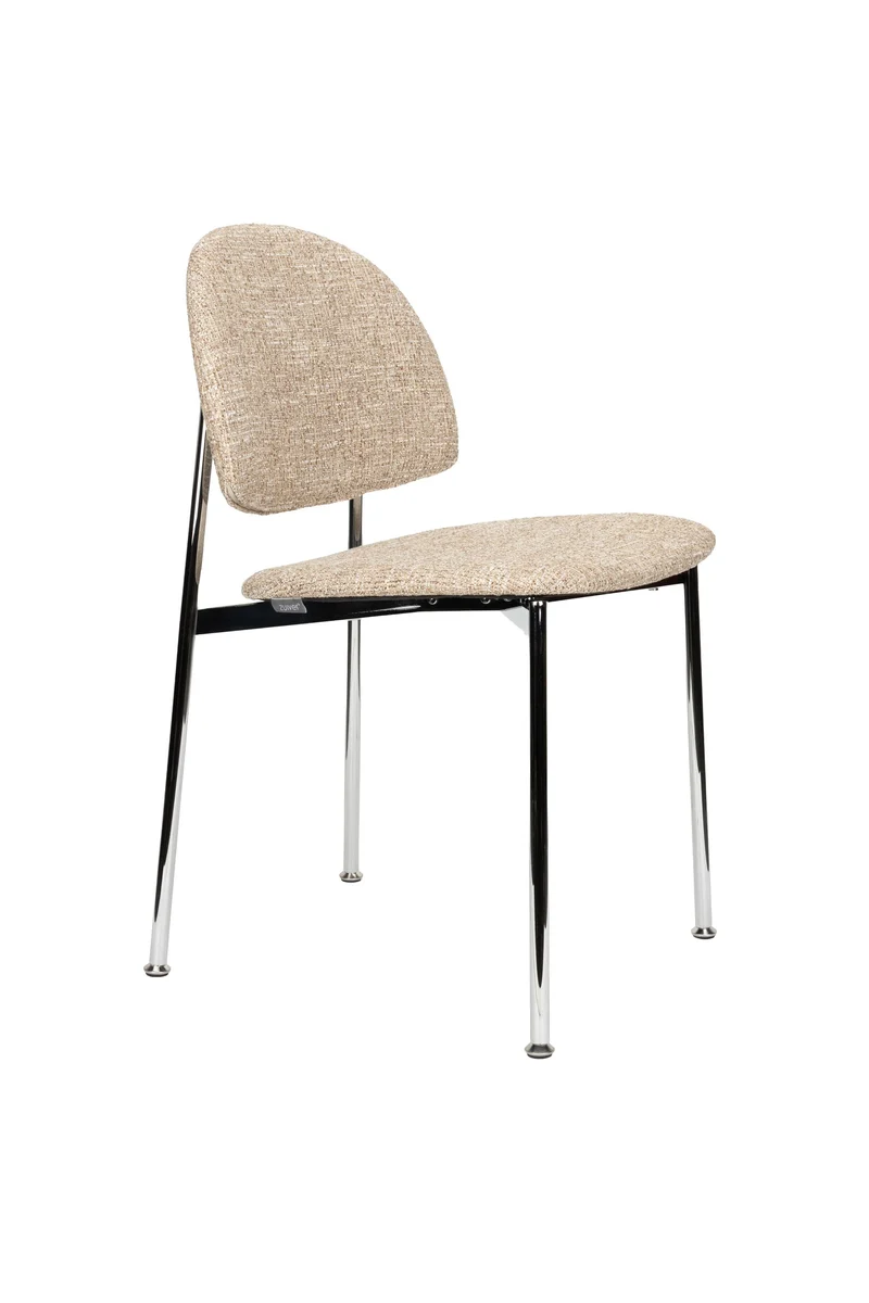 Zuiver Stuhl Sunrise Silver – Beige, Polyester, 48 × 52,3 × 80,5 cm, 2er-Set